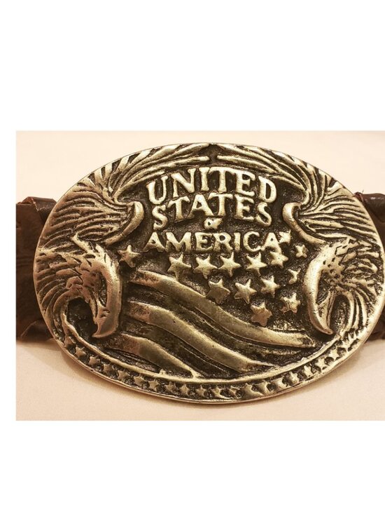 SONOMA Belt United States of America Metal Buckle Sz-Large (~38x1.5\